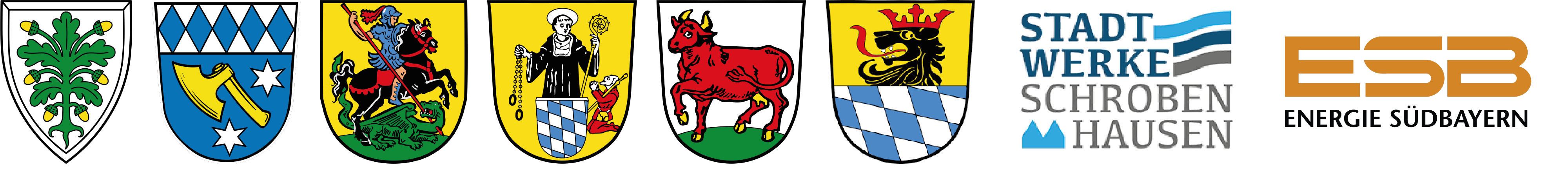 Die Wappen und Logos der Gesellschafter.